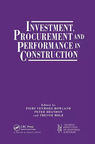 Investment, Procurement and Performance in Construction cover