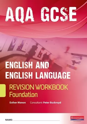 Pearson Revise GCSE AQA English/Language Workbook - Foundation cover