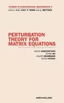 Perturbation Theory for Matrix Equations cover