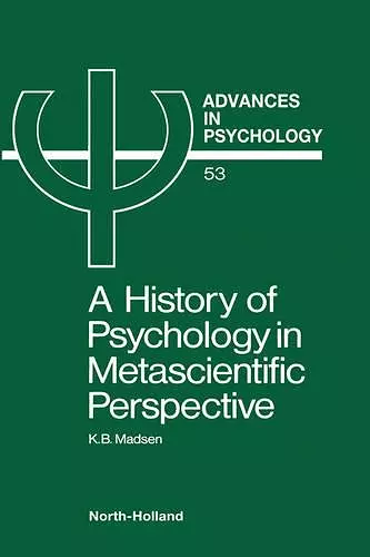 A History of Psychology in Metascientific Perspective cover