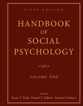 Handbook of Social Psychology, Volume 1 cover