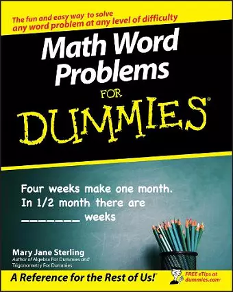 Math Word Problems For Dummies cover