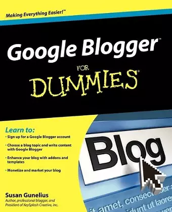 Google Blogger For Dummies cover