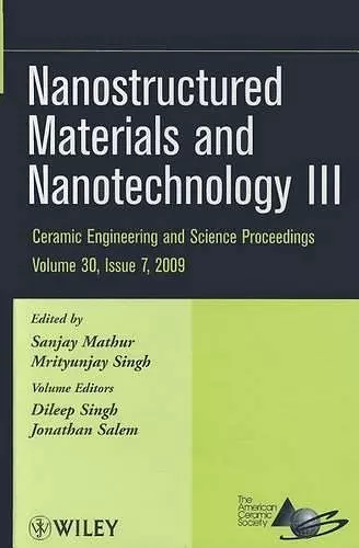 Nanostructured Materials and Nanotechnology III, Volume 30, Issue 7 cover