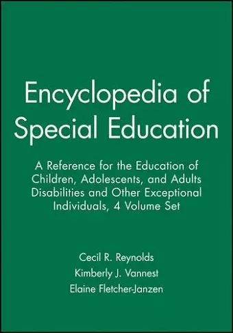 Encyclopedia of Special Education, 4 Volume Set cover