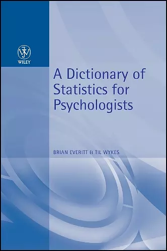 A Dictionary of Statistics for Psychologists cover