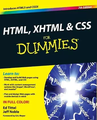 HTML, XHTML and CSS For Dummies cover