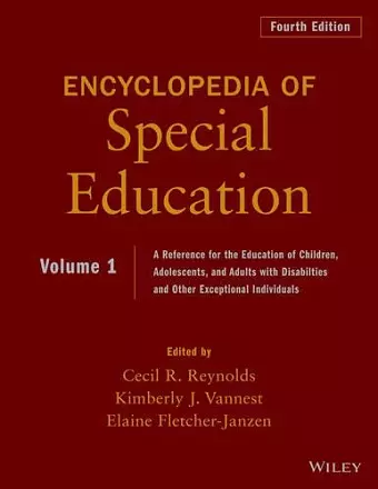 Encyclopedia of Special Education, Volume 1 cover