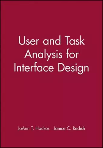 User and Task Analysis for Interface Design cover