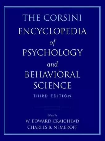 The Corsini Encyclopedia of Psychology and Behavioral Science, 4 Volume Set cover