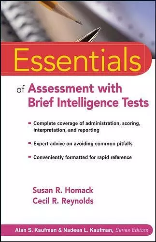 Essentials of Assessment with Brief Intelligence Tests cover