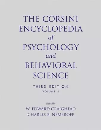 The Corsini Encyclopedia of Psychology and Behavioral Science, Volume 1 cover