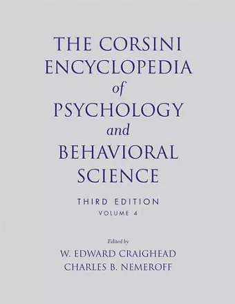 The Corsini Encyclopedia of Psychology and Behavioral Science, Volume 4 cover