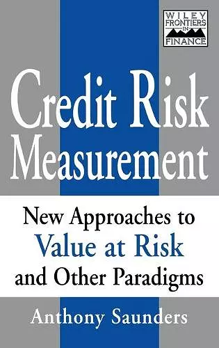 Credit Risk Measurement cover