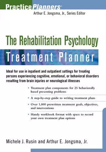 The Rehabilitation Psychology Treatment Planner cover