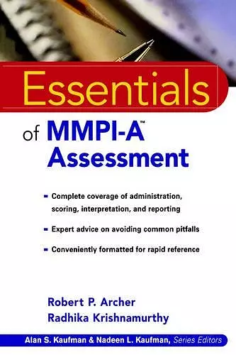 Essentials of MMPI-A Assessment cover