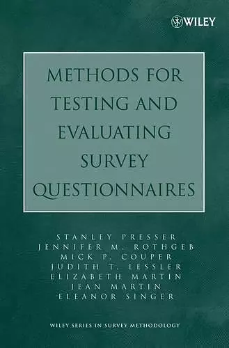 Methods for Testing and Evaluating Survey Questionnaires cover