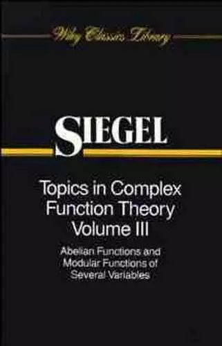 Topics in Complex Function Theory, Volume 3 cover