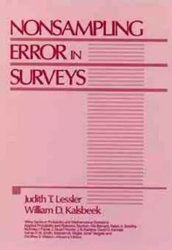 Nonsampling Error in Surveys cover