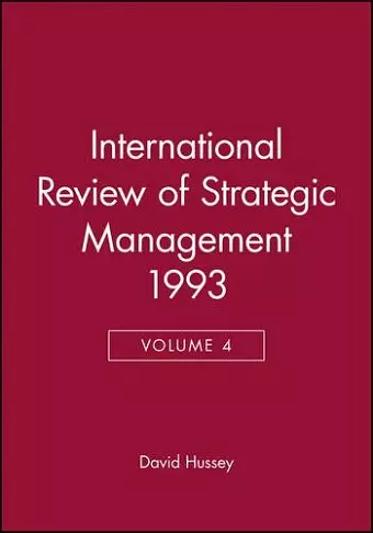 International Review of Strategic Management 1993, Volume 4 cover