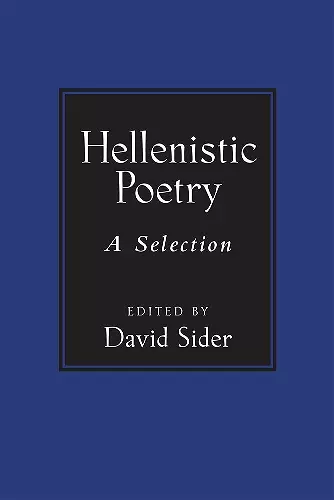 Hellenistic Poetry cover