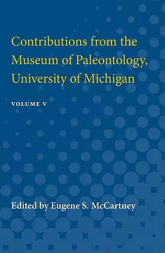 Contributions from the Museum of Paleontology cover
