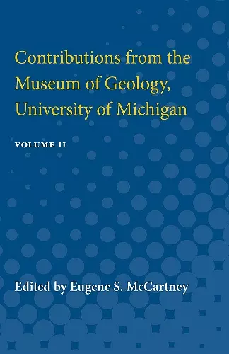Contributions from the Museum of Geology cover