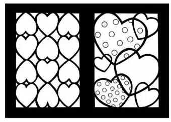 Hearts Stained Glass Coloring Book cover