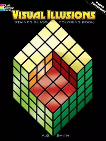 Visual Illusions Stained Glass Coloring Book cover