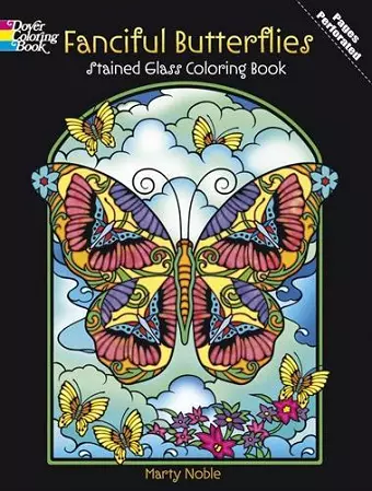 Fanciful Butterflies Stained Glass Coloring Book cover