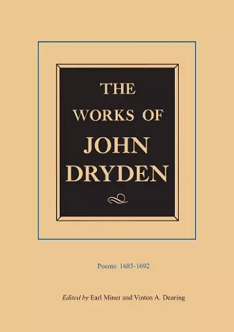 The Works of John Dryden, Volume III cover