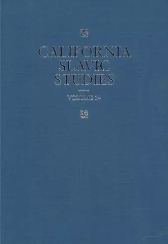 California Slavic Studies, Volume XIV cover