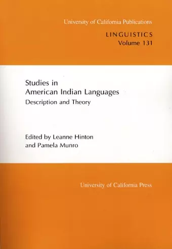 Studies in American Indian Languages cover