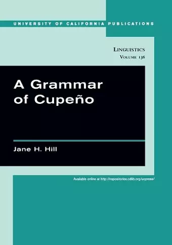 A Grammar of Cupeno cover