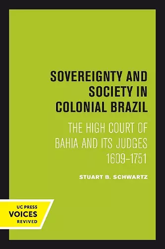 Sovereignty and Society in Colonial Brazil cover