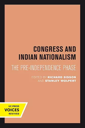 Congress and Indian Nationalism cover