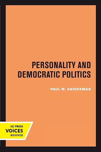 Personality and Democratic Politics cover