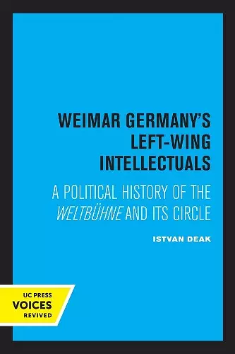 Weimar Germany's Left-Wing Intellectuals cover