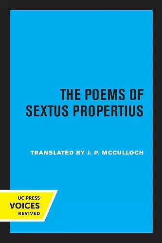 The Poems of Sextus Propertius cover