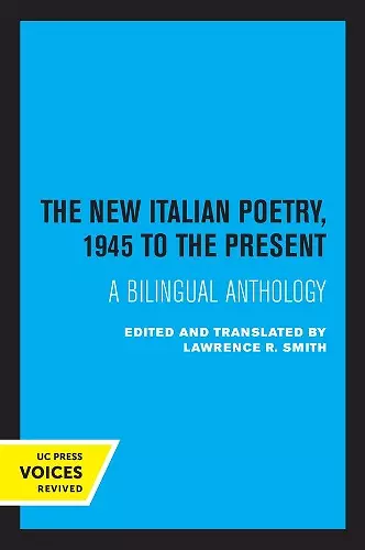 The New Italian Poetry, 1945 to the Present cover