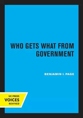 Who Gets What from Government cover