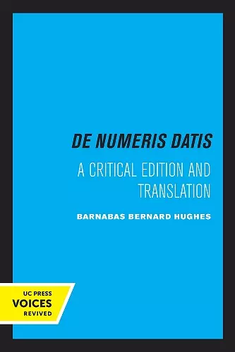 Jordanus de Nemore, de Numeris Datis cover