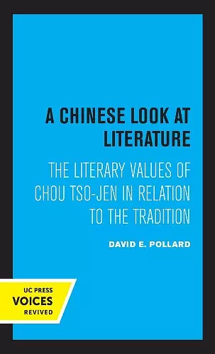 A Chinese Look at Literature cover
