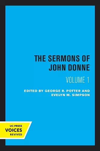 The Sermons of John Donne, Volume I cover