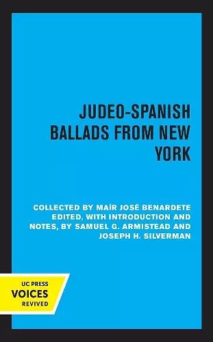 Judeo-Spanish Ballads from New York cover