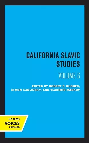 California Slavic Studies, Volume VI cover