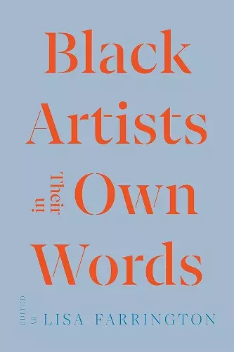 Black Artists in Their Own Words cover