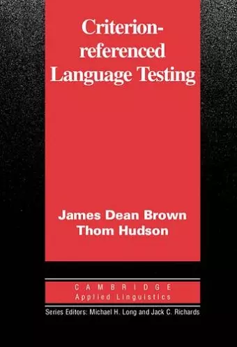 Criterion-Referenced Language Testing cover
