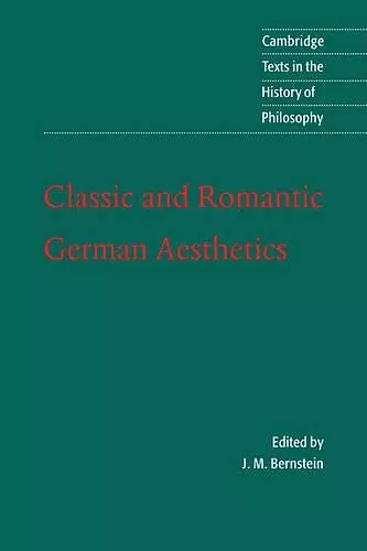 Classic and Romantic German Aesthetics cover