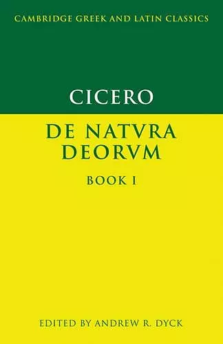Cicero: De Natura Deorum Book I cover